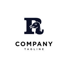 letter R Emu bird logo icon Vector