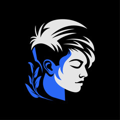 ILLUSTRATION 123 ABSTRACT VECTOR ART OF SHORT HAIR GIRL