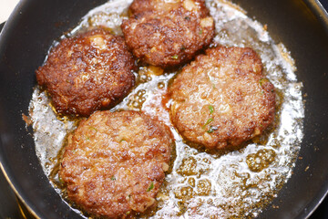 Enjoy these Deliciously Fried Meat Patties that are cooked perfectly in a skillet or pan