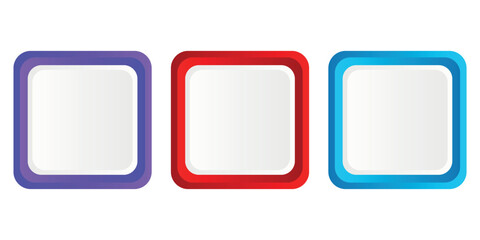 Collection of colorful square buttons