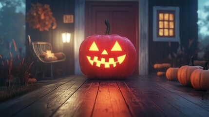 Fototapeta premium room decorated in halloween theme, halloween background.