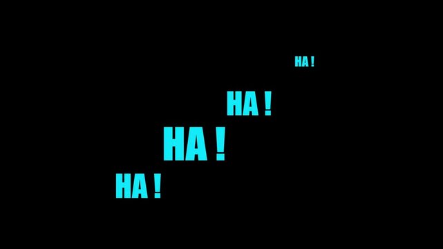 Hahaha text speech expression letters laugh symbol text animation on background. Animated of ha ha ha comic sound effect laugh expression symbol.