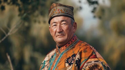 Obraz premium Portrait of a Man in Traditional Clothing