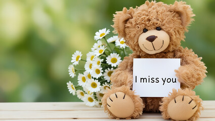 Obraz premium teddy bear with the message 