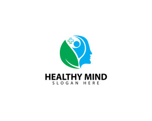 Healthy mind logo design, creative logo design inspirations template