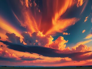 Obraz premium A breathtaking seascape at dawn, where golden sunlight reflects on calm ocean waves under a vibrant, colorful sky