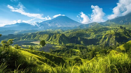 Fototapeta premium Majestic Mountain Range in Indonesia