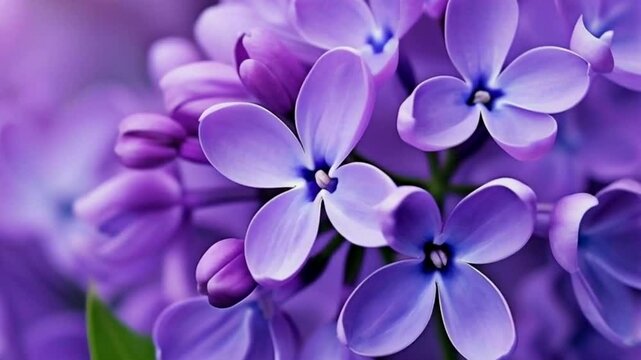 A Macro image of spring lilac violet flowers, abstract soft floral background High quality HD 4K video Clip