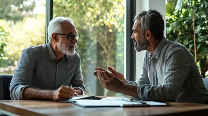 A wealth manager providing one-on-one personal financial advice to a client in a casual setting.