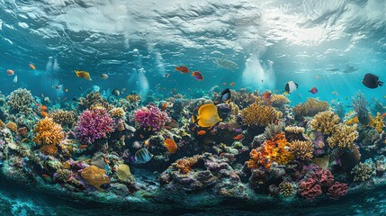 Vibrant Coral Reef Ecosystem Underwater Scene