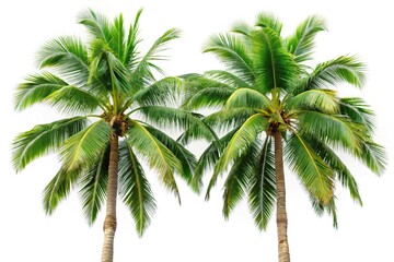 Tall palm trees against white background