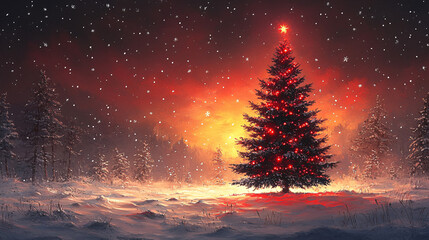 christmas tree in the night