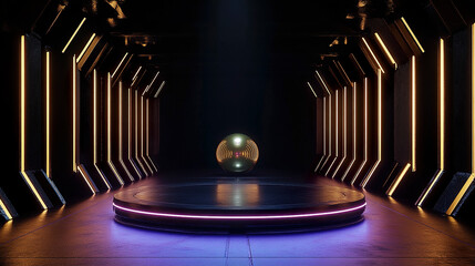 3D mecha style C4D science fiction technology booth background