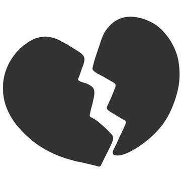 recommend clip art: black silhouette broken heart icon