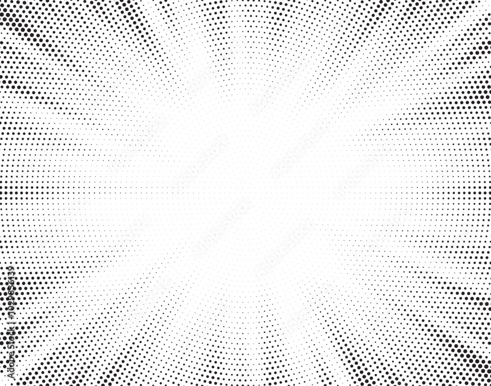 Poster seamless vintage distressed halftone dot background pattern. radial grunge black dots transparent ov