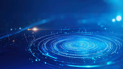 Obraz premium The information highway leads to the circular light of technology