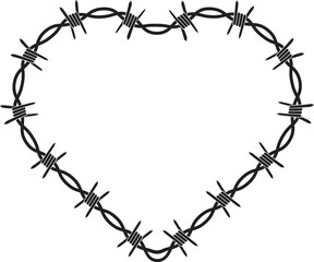 Barbed Wire  heart shape frame