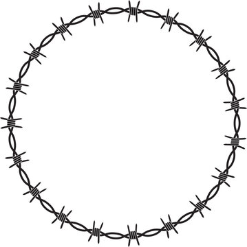 Barbed Wire Design Elements Curve Circle frame