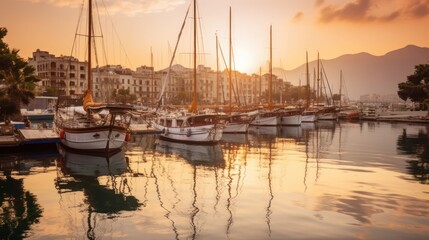 Obraz premium Sunrise over the Harbor