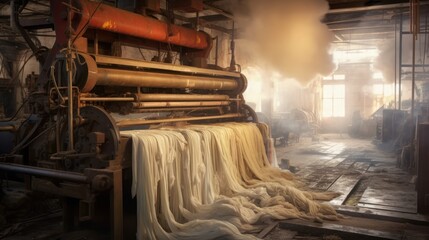 Textile Mill - Raw Cotton - Industrial Setting