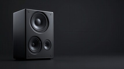 Obraz premium A black speaker with a large speaker on top. The speaker is the main focus of the image