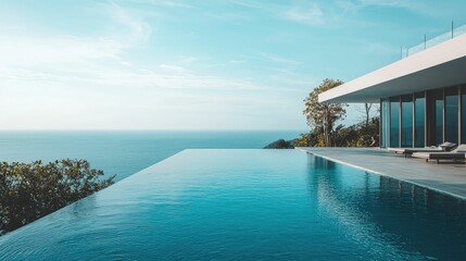 Fototapeta premium Modern Beach Resort with Stunning Infinity Pool