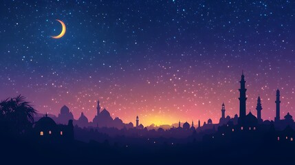 Fototapeta premium a starry night sky with a bright moon