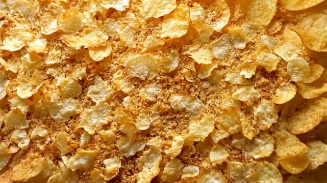 A close-up view of crushed corn flakes
