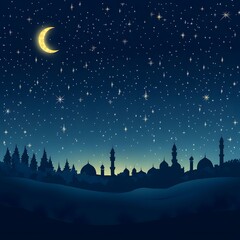 Naklejka premium a starry night sky with a bright moon