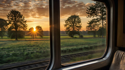 sunset through the window