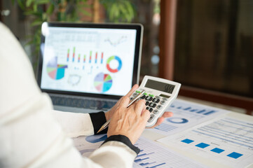 accountant or business people are calculate valuation and appraisal value of property business...