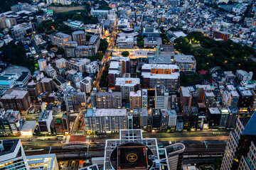 Fototapeta premium Yokohama view from Landmark tower in Kanagawa, Yokohama, Japan