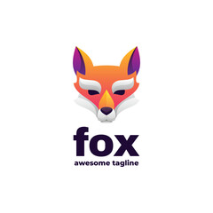 Obraz premium Vector Logo Illustration Fox Gradient Colorful Style