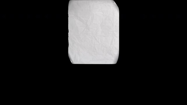 Fluttering Wrinkled school notebook White Paper Plain in transparent Background