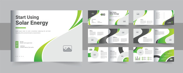 Solar energy landscape brochure layout or company profile landscape brochure design template © Pavel