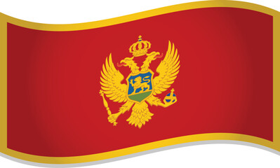 Montenegro Country National Flag Waving Vector