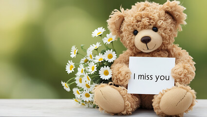 Obraz premium teddy bear with the message 