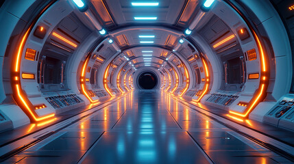 Mecha style metal texture C4D sci-fi technology booth background