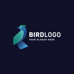 Bird logo gradient colorful vector icon illustration