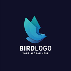 Bird logo gradient colorful vector icon illustration