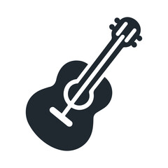 Black silhouette vector icon design of a guitar