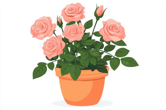bouquet of roses on tob on white background