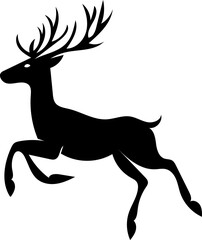 Reindeer silhouette  black and white