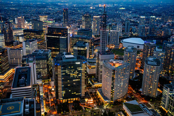 Yokohama view from Landmark tower in Kanagawa, Yokohama, Japan