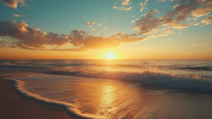 Obraz premium Golden Hour Beach Sunset