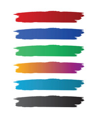 Obraz premium social media lower third colorful grunge paint brush stroke line, ink splatter on white background. Watercolor texture, title or text box, frame, grunge background, splash.