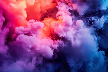 Fototapeta premium Abstract fluid background, A painting of a blue, pink and white swirl with orange and yellow accents