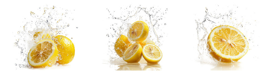 Lemon slices isolated on transparent PNG, great for healthy recipe illustrations and drink garnishes