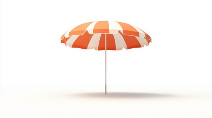 Obraz premium 3D illustration of a beach umbrella parasol isolated on white, representing a summer vacation concept.