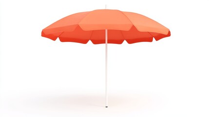 Obraz premium 3D illustration of a beach umbrella parasol isolated on white, representing a summer vacation concept.